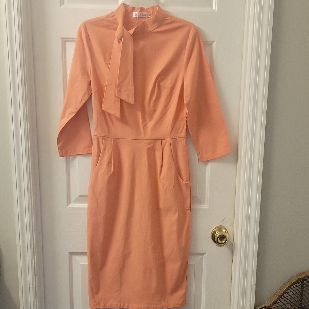 Peach Long Sleeve Dress